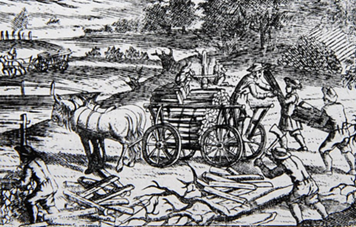 Holztransporte um das Jahr 1700